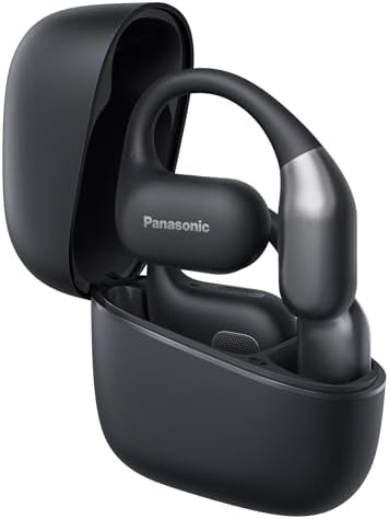 Panasonic RB-F10DE-K Cuffie Wireless Open-Ear, Auricolari wireless Sport Bluetooth con Microfono ENC, 25H di Autonomia, Bluetooth 5.4, IPX4, Controlli Touch, Nero