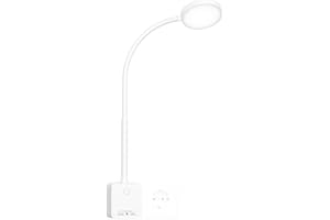 PRINCEWAY Lampara de Lectura Aplique Mesita de Noche Pared LED Interior con Enchufe, Interruptor Táctil Regulable, 3 Modos Color de Luz, Amplio Angulo Iluminación 110°, Puertos de Salida USB
