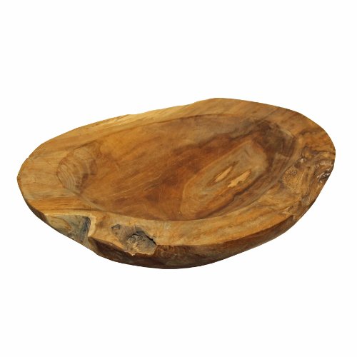 Teakschale Schale aus Teakholz Ø ca. 35 cm Holzschale Obstschale Gebäckschale