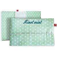 Windeltasche mit Namen für unterwegs in mint mit Sternen (bag in bag - Geburtsgeschenk Junge Mädchen personalisiert)