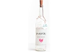 ‎HIMMELSFLÜSTERER Himmelsflüsterer - LED Flaschenlicht Nr. 2 "Herz mit süßem Spruch | Mama Geschenk | Dekoflasche mit LED Beleuchtung | Geschenke für Mama Geburtstag | LED Deko | inkl. Batterien