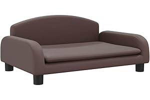 vidaXL Cama para Perros de Cuero sintético marrón 70x45x30 cm, sofá para Perros, Cama para Cachorros, Asiento para Perros, sofá para Mascota