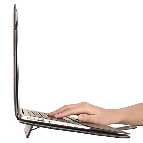 MOSISO Premium Qualität PU Leder Schutzhülle Tasche Hülle Sleeve Aktentasche Case für MacBook Air 13 Zoll (A1369 / A1466), Schwarz - 5