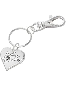 Justin Bieber Belieber Signature Heart Keyring