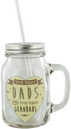 Love Life Mason Jar with Handle &amp; Straw - Best Dads Make Best Grandads