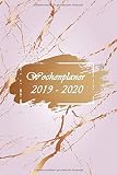 Wochenplaner 2019-2020: Modernes Cover Design in rosegold Marmor, Oktober 2019 bis Dezember 2020, Wochen- und Monatsplaner, 1 Woche auf 2 Seiten, Kalender 15x21 cm by 