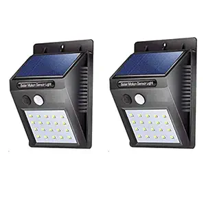 Logicmart 20 LED Bright Outdoor Security Lights with Motion Sensor Solar Powered Wireless Waterproof Night Spotlight for Outdoor/Garden Wall, Solar Lights for Home (Pack of 2)