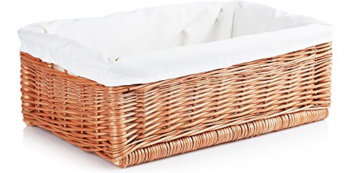 Garronda Aufbewahrungskorb Weidenkorb SZU_W (M - 45 cm x 30 cm x 16 cm)