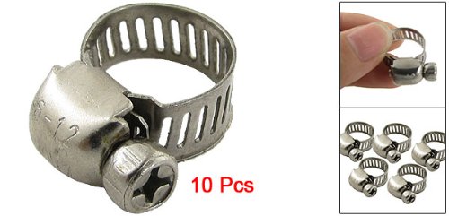 Wasseranschluss Schlauchschellen 6-, 12 mm, rund, silberfarben, 10 Stück - 2