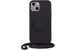 JE JUST ELEGANCE PopSockets x Just Elegance iPhone Hülle - Necklace Case - Handyhülle kompatibel mit iPhone 14 6,1" - iPhone Schutzhülle mit Abnehmbarer Kordel und Fingerhalter (Schwarz)