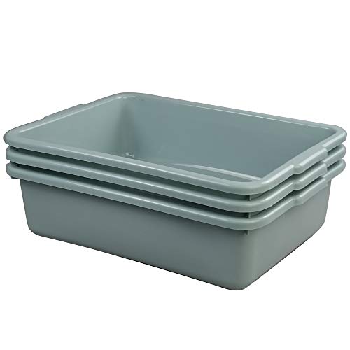 Ikando Grande Bassine Cuvette Vaisselle Plastique Rectangulaire, Couleur Verte Menthe, 3 Paquet
