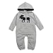 Koly Baby Boys Warm Infant Romper Jump suit Bodysuit Hooded Jacket Clothes Outfit (6-12 Months, Grey)