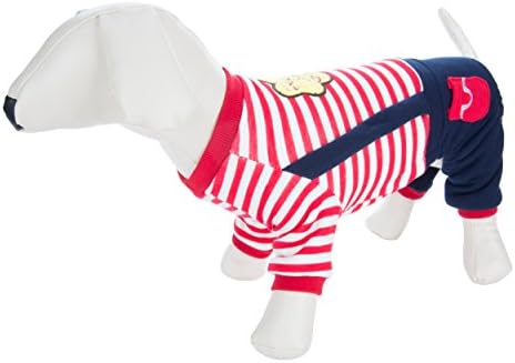 CueCue Pet Dog Cat Soft Plush Apparel Suit Costume Clothing (Red Stripe Apple)