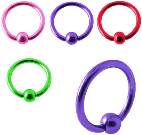 Coloured Closed Ring Titanium 1.2 1.2x10 mm Blue