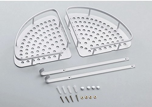 Restbuy Eckregal Bad Duschregal mit 2 Böden aus Aluminium 29 x 22 x 31cm - 4