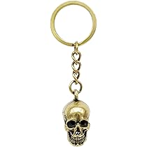 ONEKOO Skull Keychain, Premium Brass Keyrings, Vintage Copper