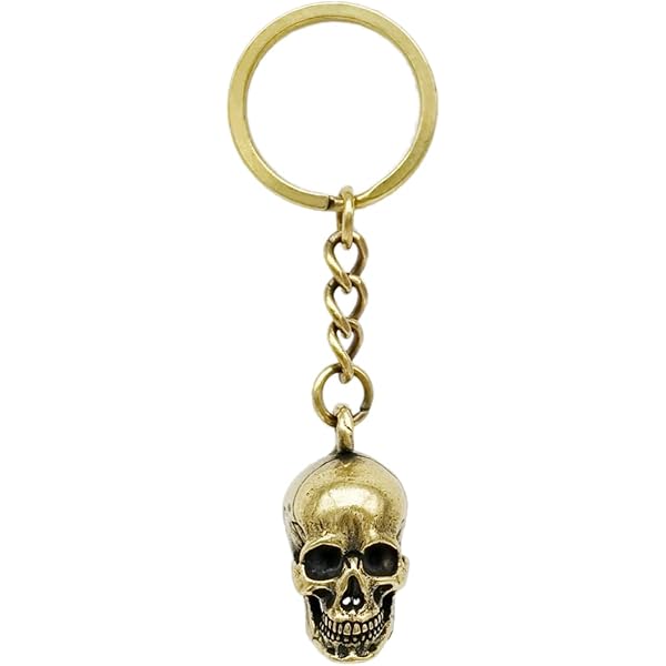 Rhinestone Skull Keychain - 3D Alloy Metal Bag Charm With Gift Box (Black, 4.84 Inch)