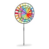 Decoración jardín: molinillo viento arcoíris para darle un toque primaveral al balcón o la terraza