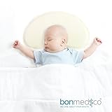 Bonmedico® Guardian Babykissen, gegen Plattkopf und Verformung für eine schöne Kopfform aus viskoelastischem Schaum mit Mulde, 100% schadstofffrei, in Crème, Blau oder Rosa - 2