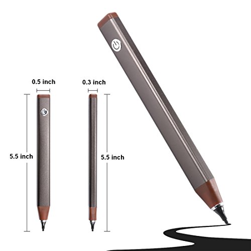 Stylus Stift, Touchscreen Eingabestift , Wrcibo USB Aufladbar Kapazitiver Eingabestift Stylus Touch Pen Touch Screen Zeichnen- und Schreibstift, Feine Präzision Kugelschreiber für Touch-Screen Smartphones & Tablets (Braun) - 6