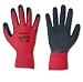 Produktbild 12 Paar Arbeitshandschuhe mit Latexbeschichtung, rot/schwarz Gr. 9