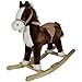 Produktbild Eddy Schaukelpferd mit Sound Kinder Baby Holz Wippe Schaukeltier Plüsch Pferd Braun