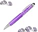 Produktbild Eleganter Damenkugelschreiber, Kulli, Stift mit Glitzersteinen, Krsitallsteinchen, mit Pouch für alle TouchPad Screens, Touch Pen Eingabe, Geschenk LILA
