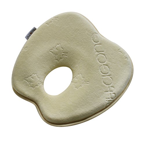 MITTAGONG Infant Prevent Flat Head Support Heart Memory Foam Baby Pillow,Print Yellow