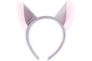PRITTIES ACCESSORIES Grey and Pink Mouse Ears Fancy Dress Hair Alice Band Headband