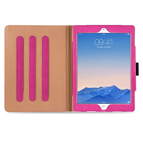 iPad Air, Air 2 & iPad 9.7″ 2017 Hülle – JAMMYLIZARD Ledertasche Smart Cover mit Standfuktion für iPad Air (5. & 6. Generation) & iPad 9.7″ 2017, ROSA & HONIG, [MIT STIFT-HALTER] - 6