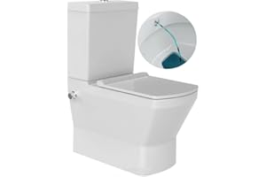 EKERSHOP NEPTÜN NANO STAND Dusch Taharet Wc integr. Armatur mit Absenkautomatik Deckel, Keramik Spülkasten mit Spülkasten Einsatz