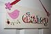 Personalised children's wooden door sign plaque, floral design with hand painted illustration, new baby gift, christening, birthday gift
