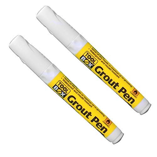 Waterproof White Grout pens - Antibacterial & Mould Resistant (2) by SchÃÂ¶ne DIY (UK)