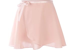 KEFIYIS Ballettrock Mädchen Chiffon Ballett Wickelrock Tanzrock Verstellbare Taille Krawatten Ballett Rock Damen