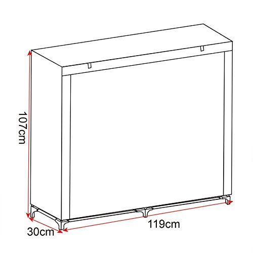WOLTU® #172 Schuhschrank Stoff , XXL 2×7 Ebene Schuhregal Faltschrank Schuhständer, Staubdichtes Stoffschuhschrank Stoffschrank Schuhe, Grau , 30x119x107 cm - 7