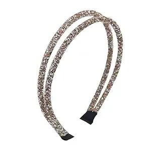 1Pcs Headbands for Women Turban Headbands for Women Rhinestone Diamond Double Crystal Side Hair Band Vintage Hairband Hair Hoops Hair Accessories,Champagne