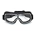 Produktbild Fresh66 Motorradbrille PU Leder Schutzbrille Fliegerbrille Biker Motocross Helm Brille (Schwarz, Transparent)