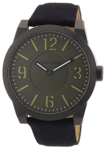 Bruno Banani Herren-Armbanduhr XL TARAS BIG Analog Quarz Leder BR21104