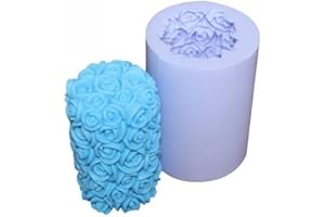 Divistar - Stampi per candele in silicone a forma di rosa, stile romantico, accessori fai da te
