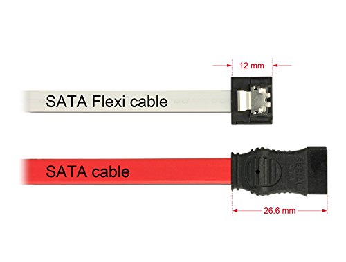 10x Delock Kabel SATA III FLEXI 6 Gb/s 50 cm weiß mit Metallclips HQ extrem flach und flexibel - 2
