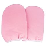 BF New Synthetic Cotton Pink Paraffin Wax Protection Hand Gloves Soak Off UV Gel Nail #391P