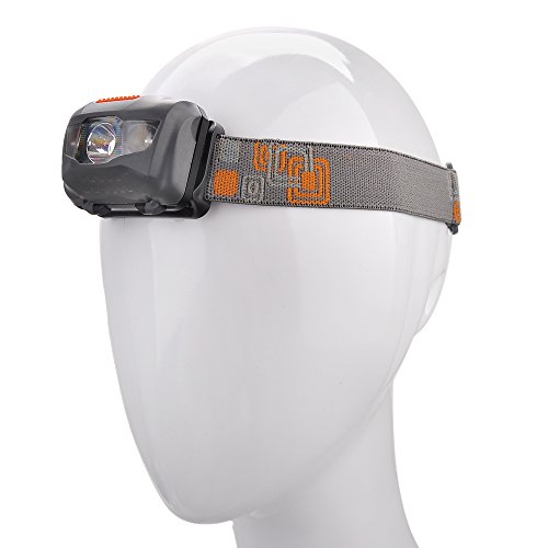 Mini Headlight Super Helle Stirnlampe 2LED 230 Lumens Flashlight Lampe Orange Grau - 2