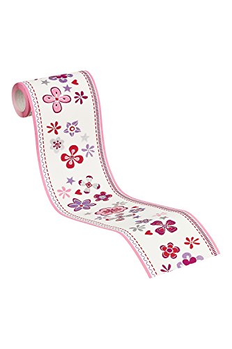 Esprit Home Bordüre Girls Dreams Vlies 5,00 m x 0,13 m rot lila weiß Made in Germany 941273 94127-3 - 2