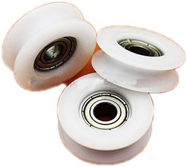Vinallo 5 pcs 83010mm Nylon Round Pulleys U Groove Track Roller Bearing double Shielde 608zz Inner Bearing