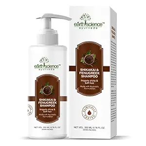 Earth Science Ayurveda Shikakai & Fenugreek Shampoo , No SLS, Paraben Men or Women 200 ml Pack of 1