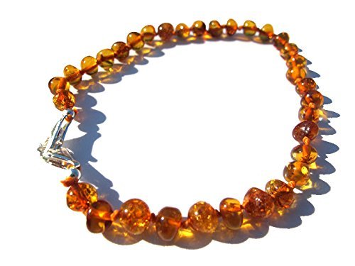 Amber Pumpkin Adjustable Amber Anklet / Bracelet (Dark Cognac)