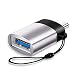 Produktbild FOONEE USB-C-zu-USB-3.0-OTG-Adapter, Aluminium-USB-C-Konverter mit Streifen für MacBook Pro 2018/2017, MacBook Air 2018, Pixel 3, Dell XPS und Weitere Typ-C-Geräte - Schwarz