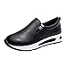 Produktbild VJGOAL Damen Freizeitschuhe, Damen Mädchen Flache Dicke Untere Runde Zehe Slip on Stiefeletten Slipper Casual Plattform Sport Erhöhung Schuhe Schwarz, 38 EU