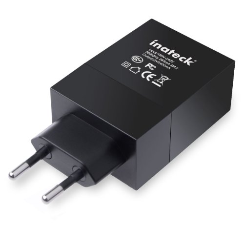 Inateck® 12W 5V 2.4A 1-Port USB Ladegerät Ladeadapter mit USB-Ladestecker intelligenter Ladekreis für IPAD Iphone & Android Smartphones, Tablets und andere USB-ladende Geräte EU-Stecker – Schwarz - 4
