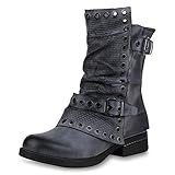 biker stiefel zara  SCARPE VITA Damen Stiefeletten Biker Boots Leicht Gefütterte Stiefel Ösen 171172 Grau Ösen 38